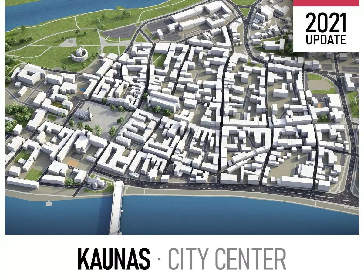 Kaunas Low-poly 3D model