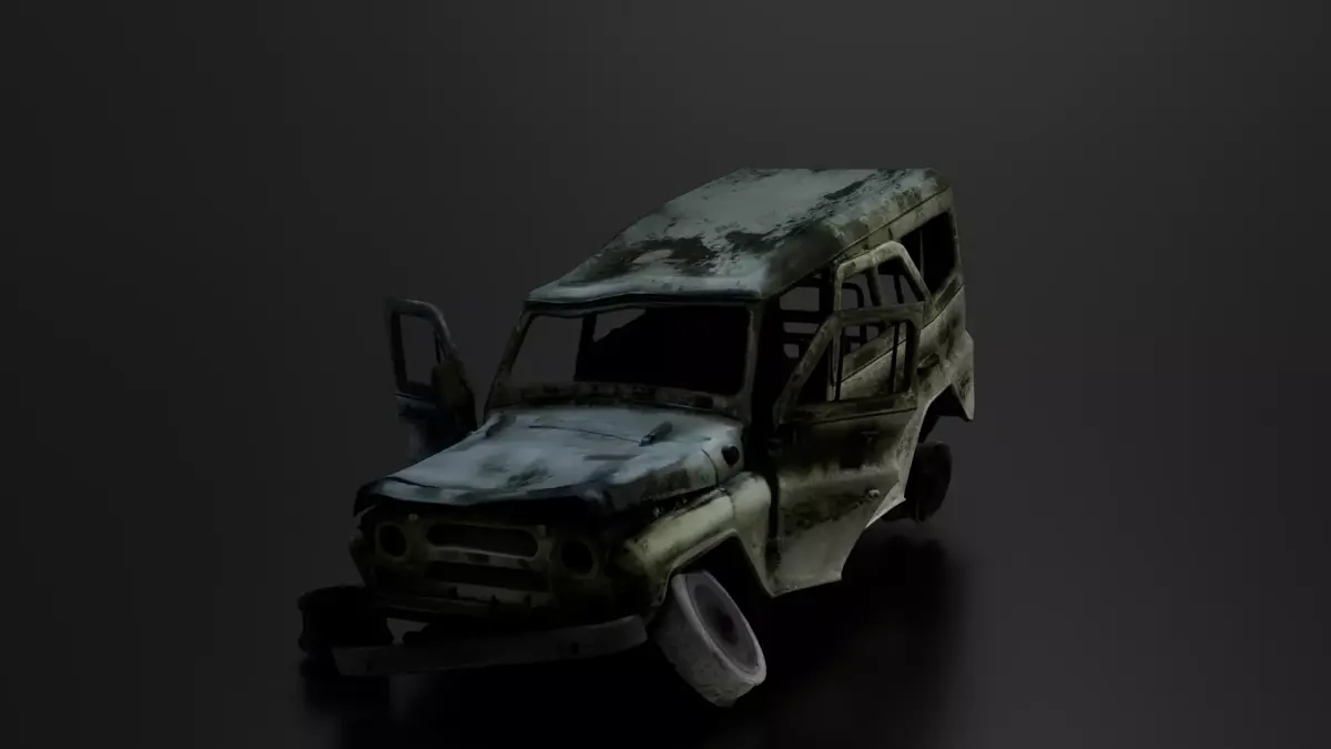 Abandoned car 01 3D print model