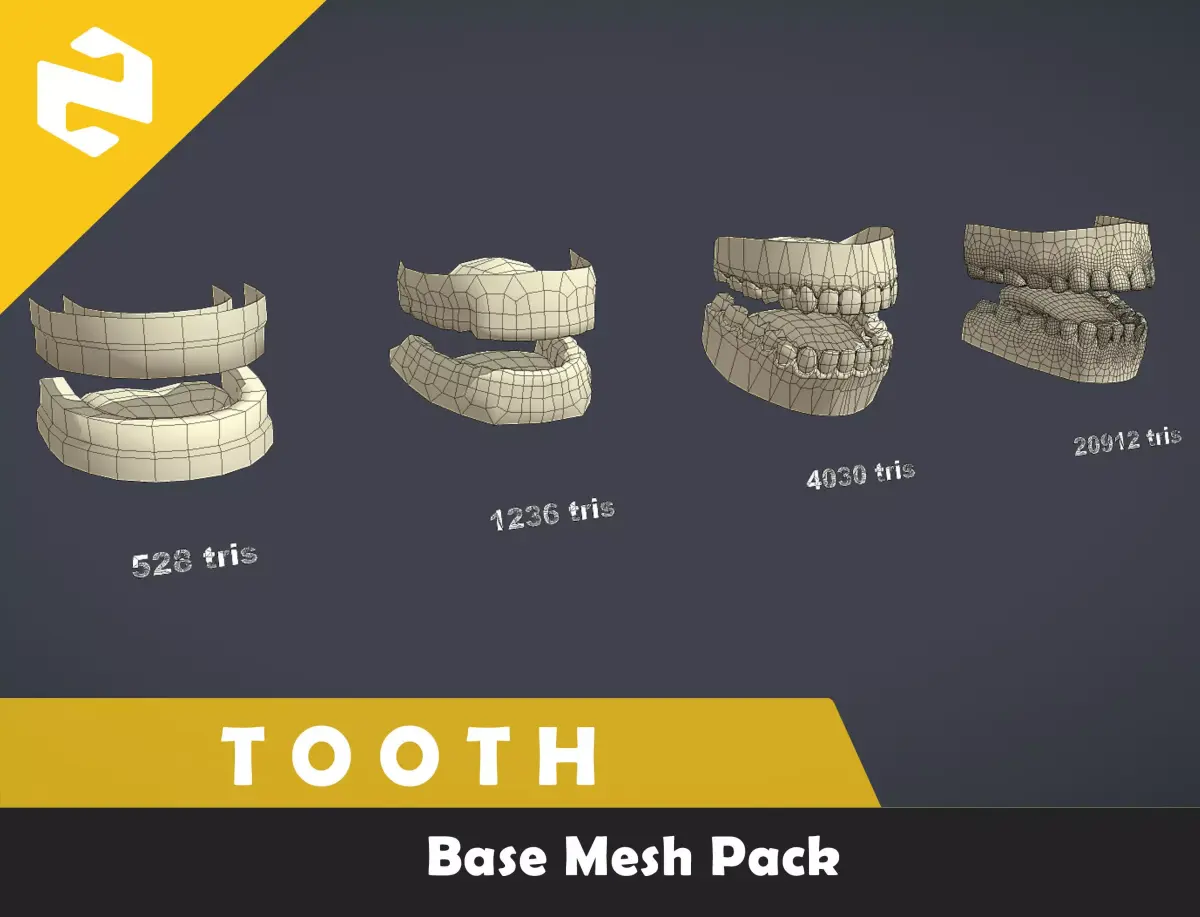 Base Mesh Pack - Tooth Free low-poly 3D model purchase
