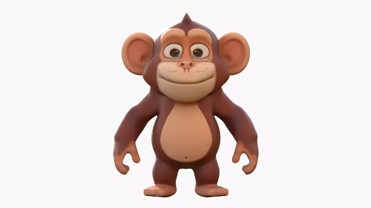 Cartoon Ape Monkey  Low-poly 3D model