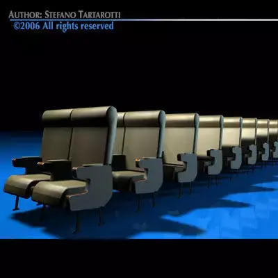 Plane train seats 2 3D model