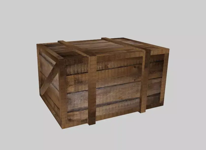 Wood box Free low-poly 3D model