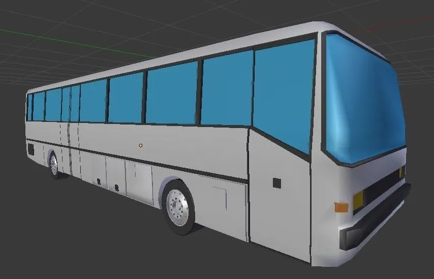 3D Bus with windows Free low-poly 3D model