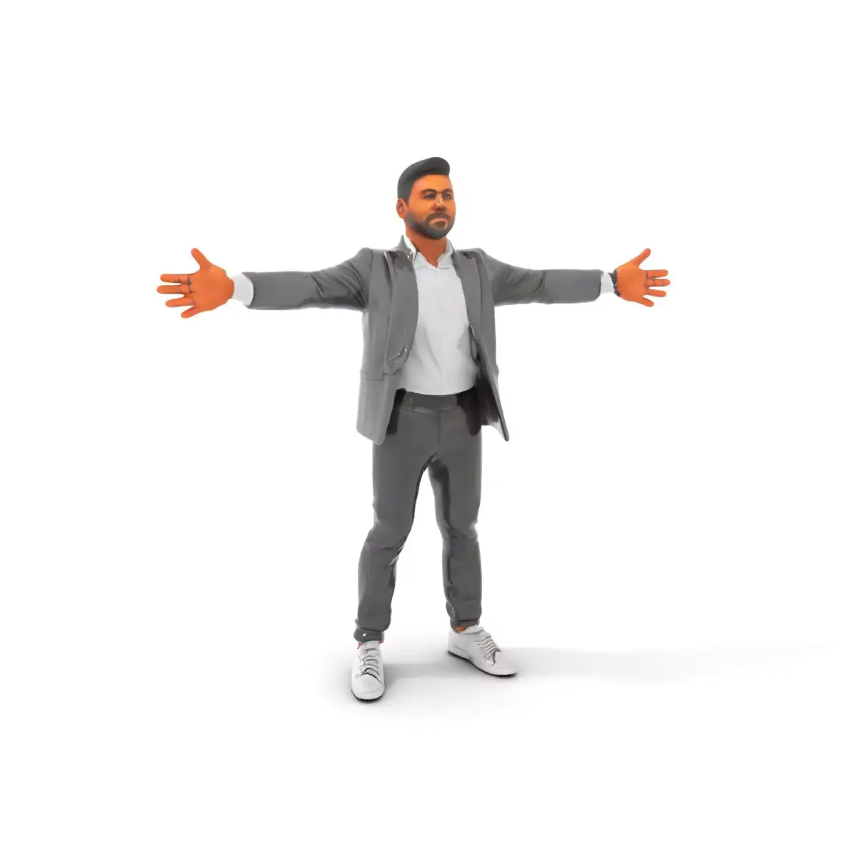 Businessman Model Pack with Gray Suit and Watch Low-poly 3D model