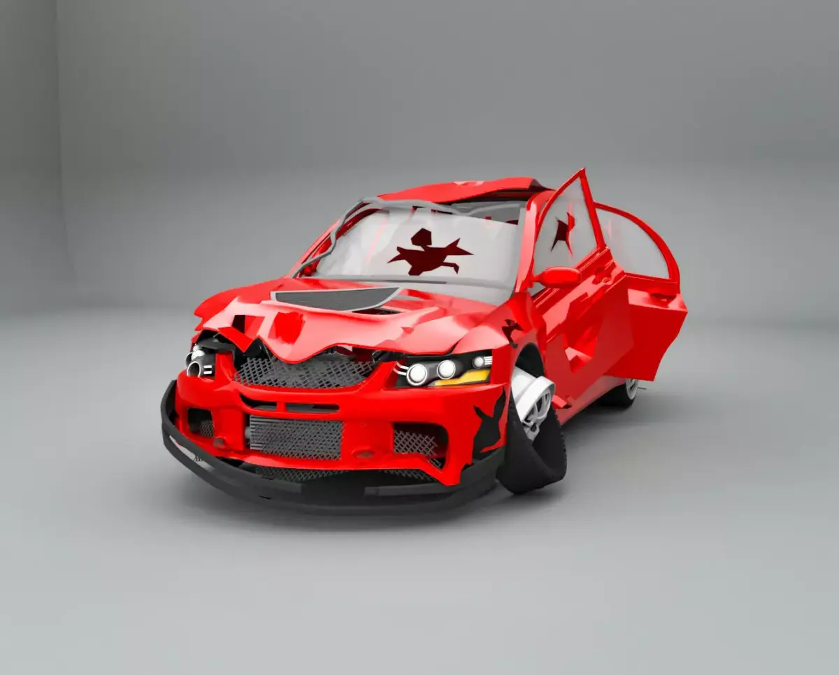 Accident car Free 3D model