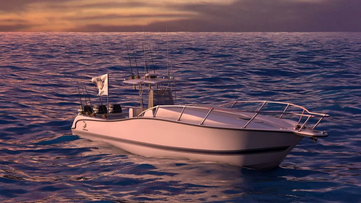 Boston Whaler Center Console Sport Fishing Boat Low-poly 3D model