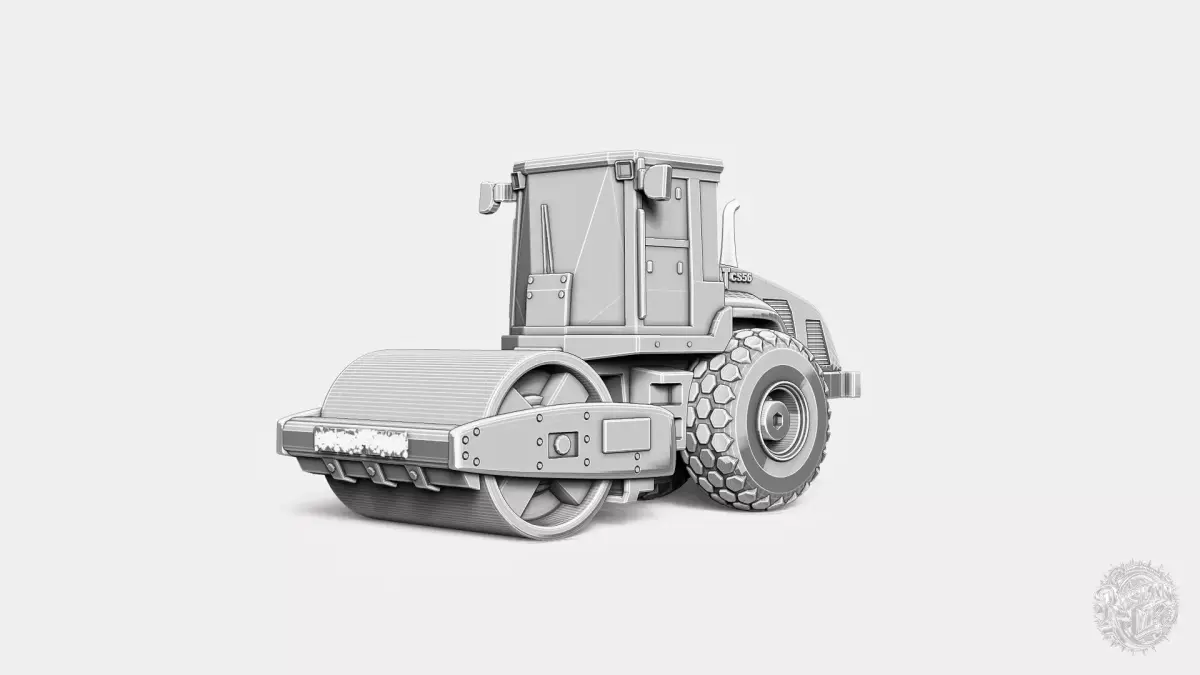 Smooth Drum Soil Compactor RoZ 3D print model