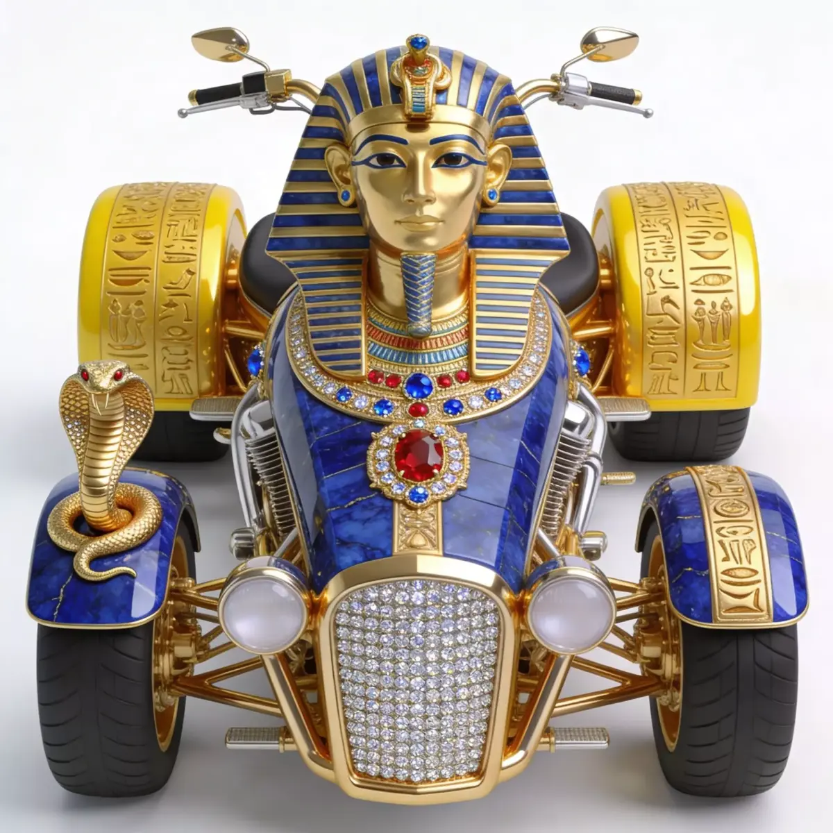 Ornate Egyptian Pharaoh Quad-Chopper Low-poly 3D model