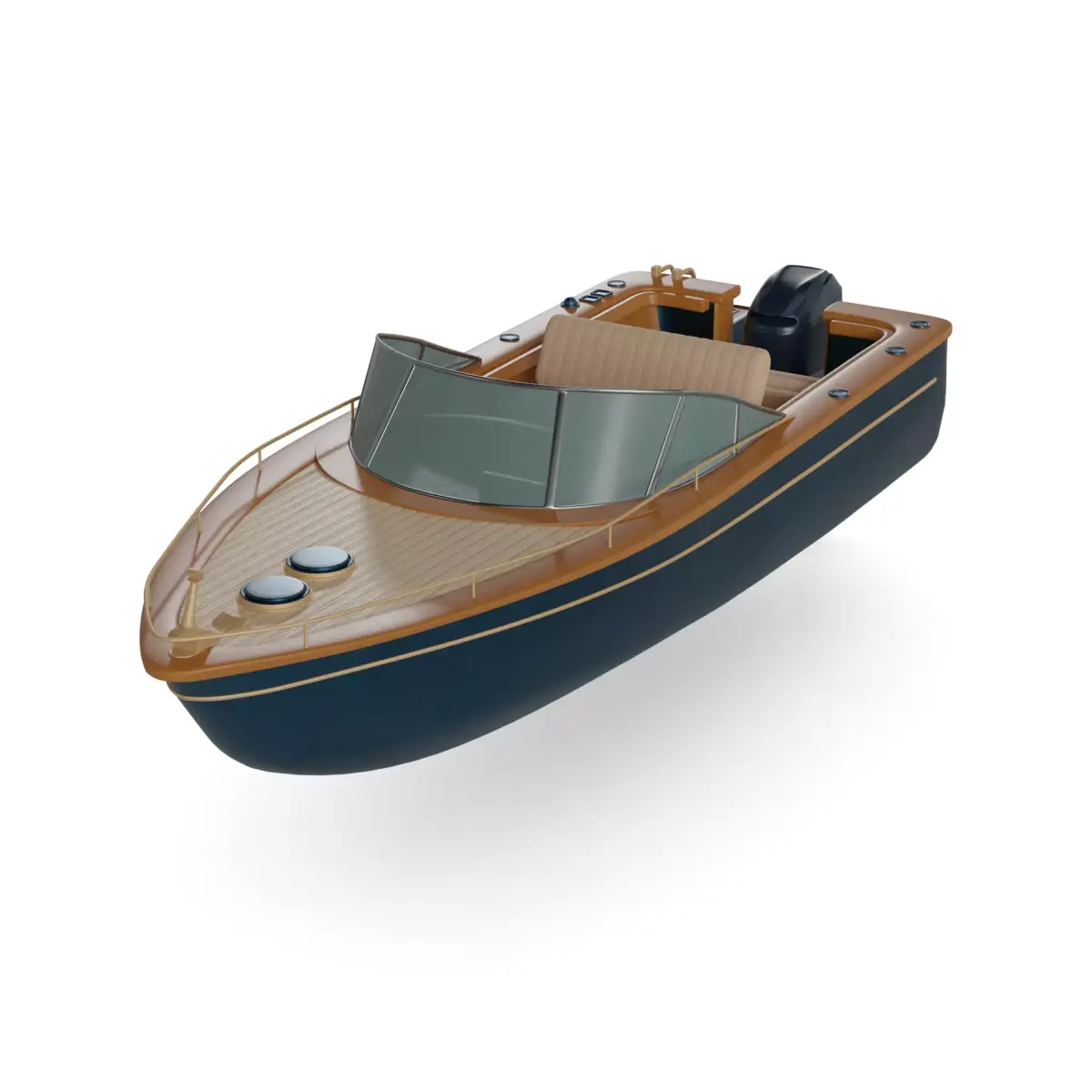 Electric Motorboat 3D model