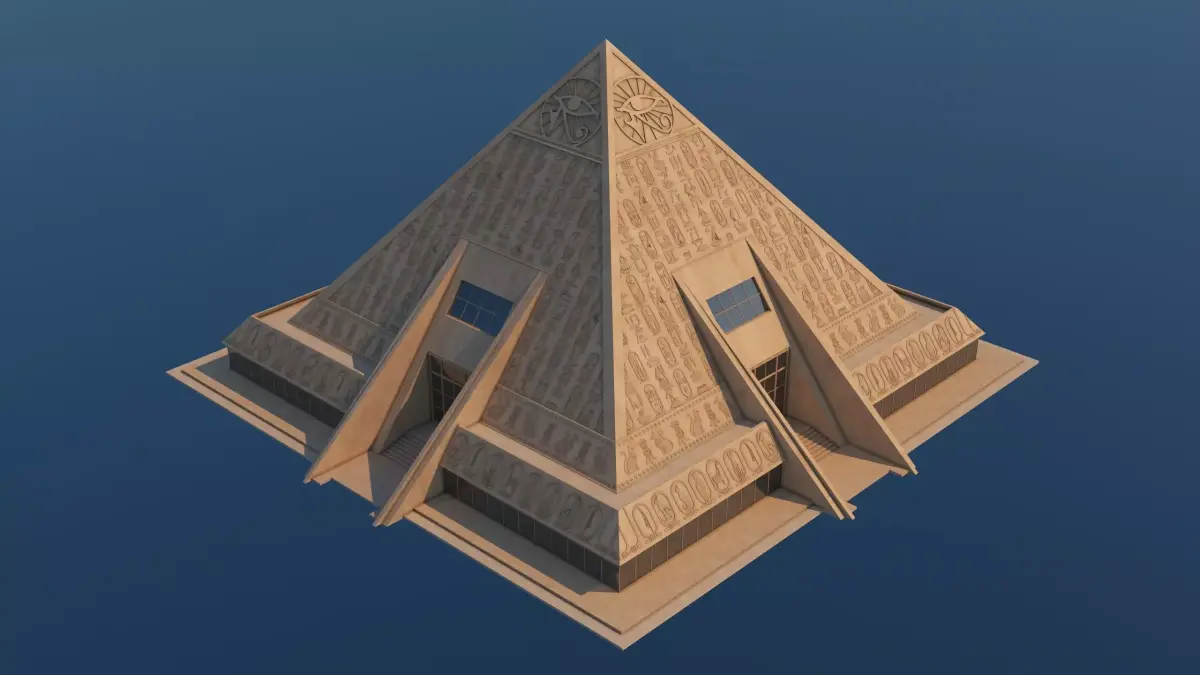Futuristic Egyptian Pyramids - 001 - New 3D model