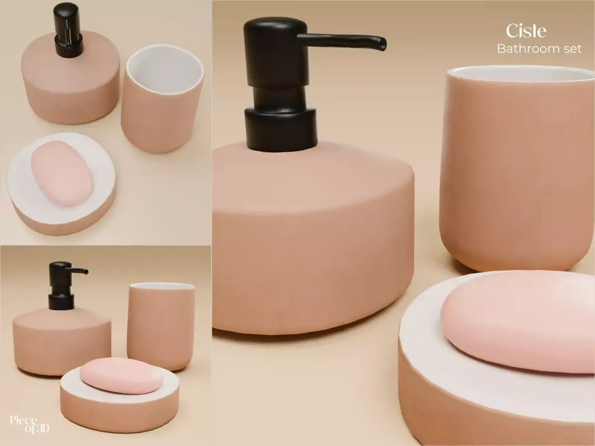 CISTE - Bathroom set - ALINEA - 3 pieces Free 3D model