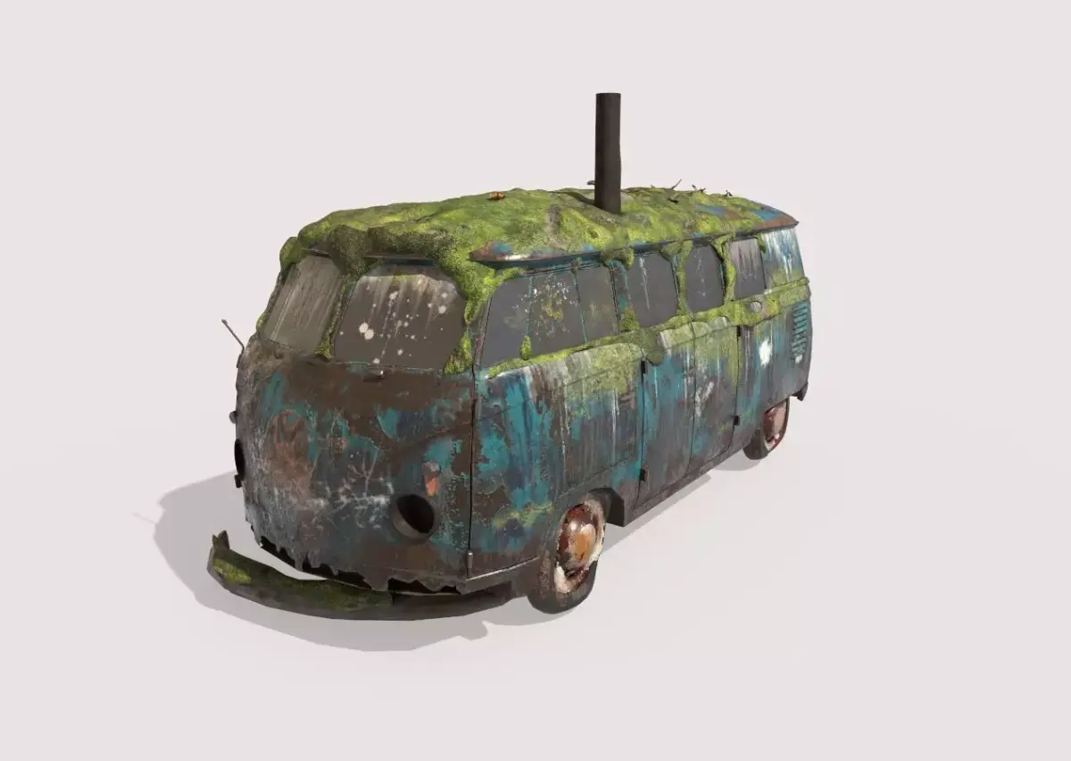 Mossy Van With Chimney 3D model