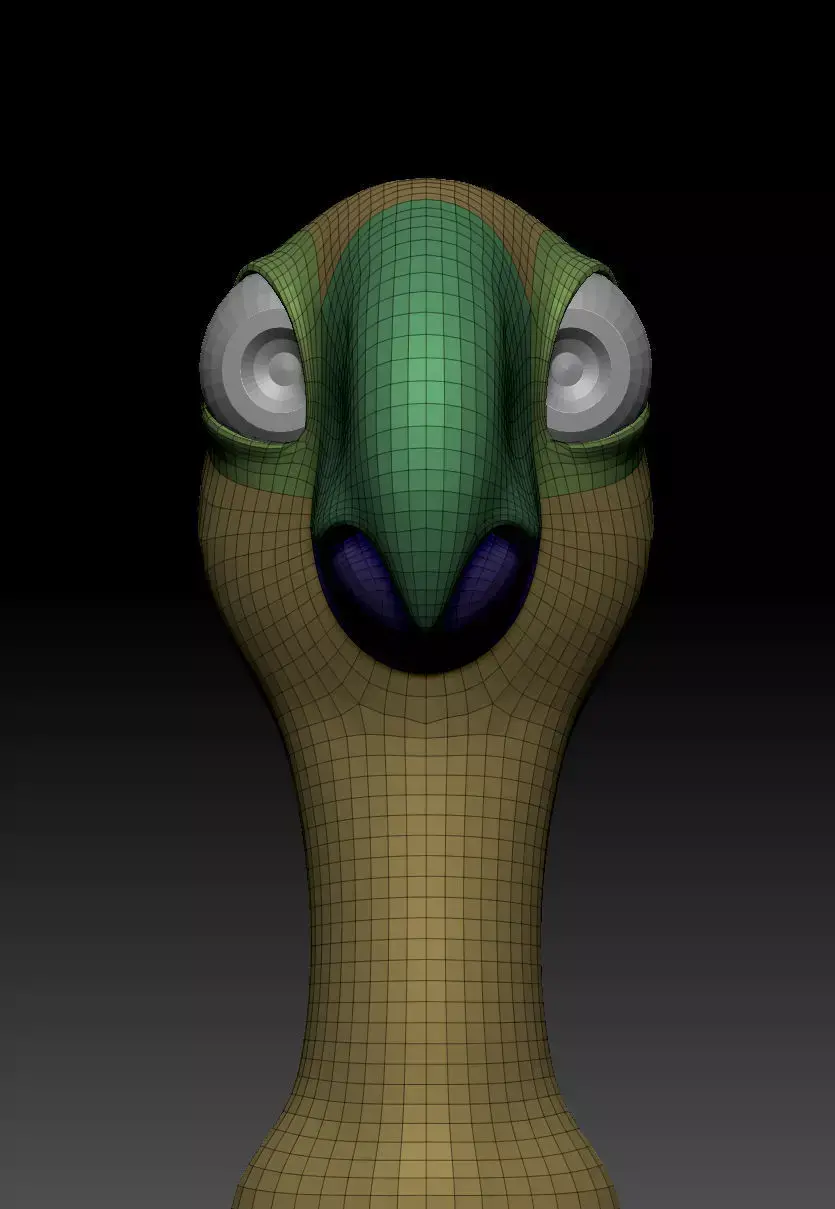 Stylised Macaw Head Base mesh 3D model