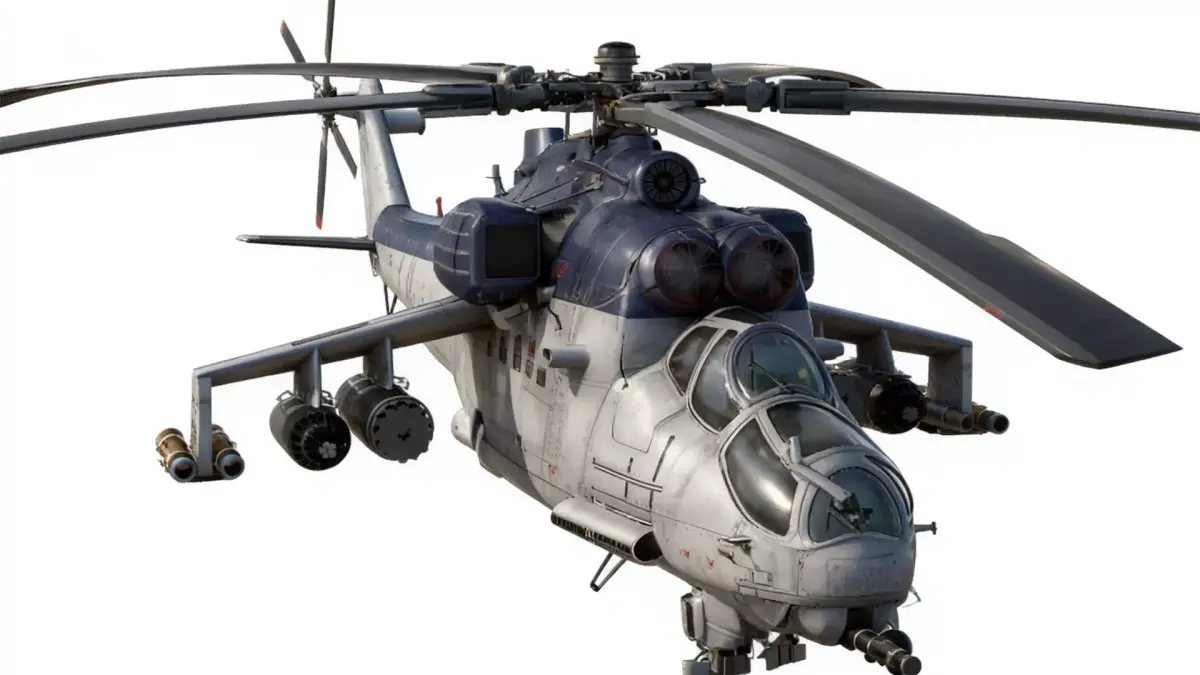 Low-Poly Attack Helicopter Mil Mi-24 Hind 3D model