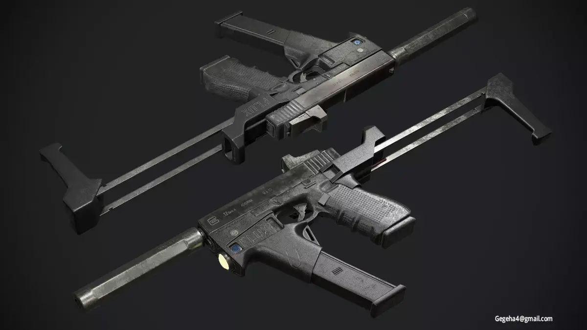 glock 17 With Flux Defence FlashMag Low-poly 3D model