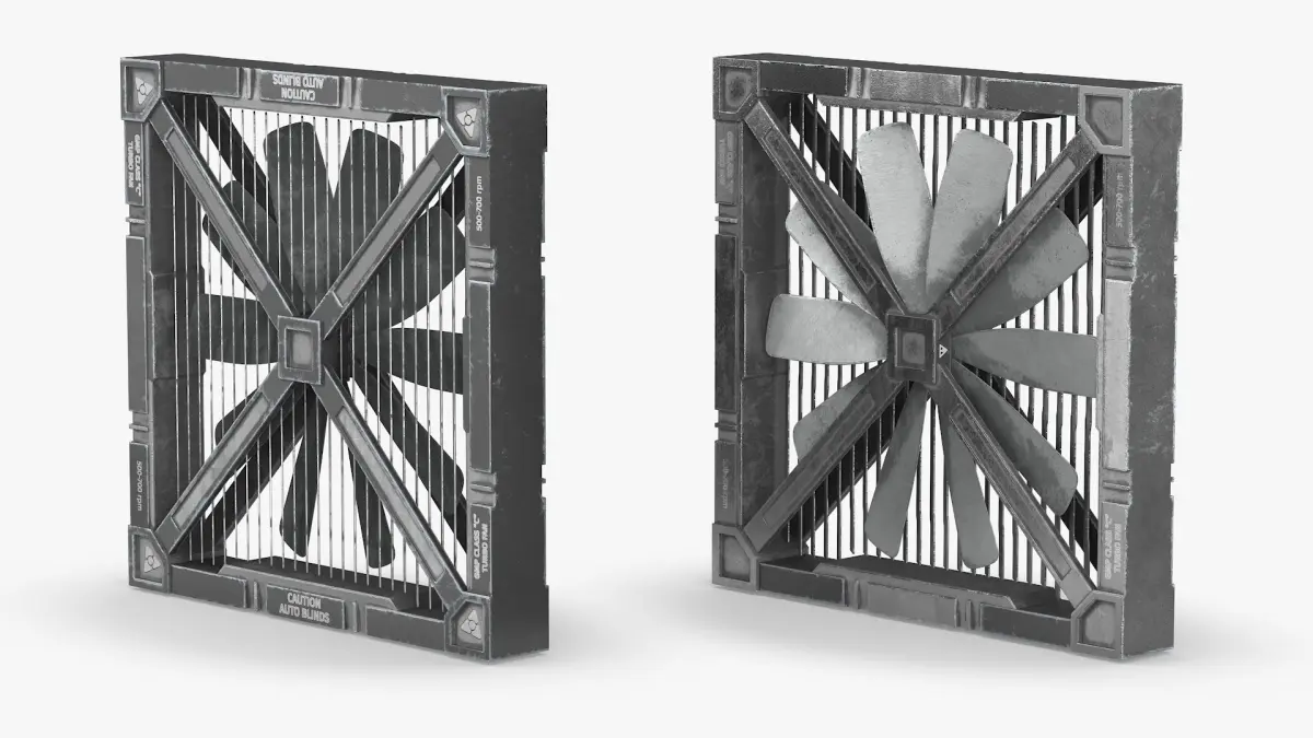 Mechanical Exhaust Panel 5000 RPM Grey 3D model