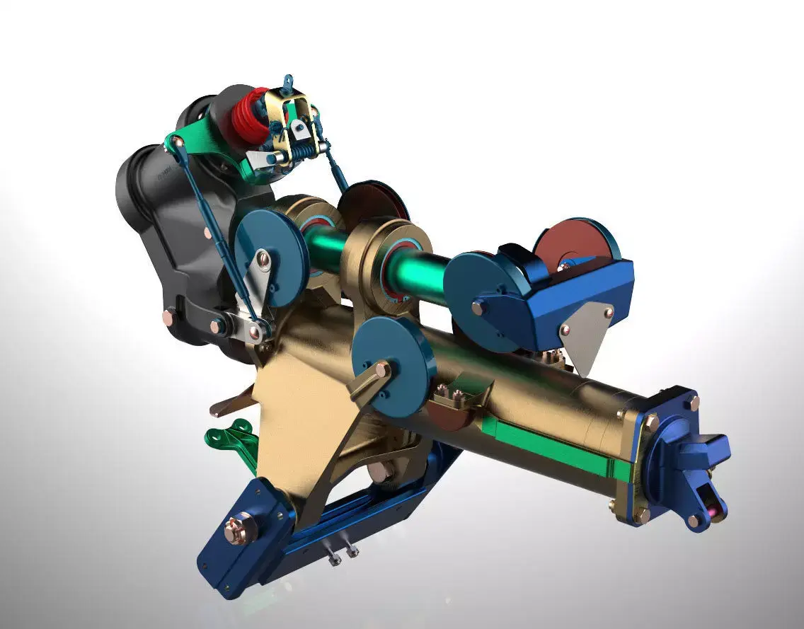 P-51D Mustang TW Shock Cyl Steering Declutch and Mount Brkts 3D Model Collection