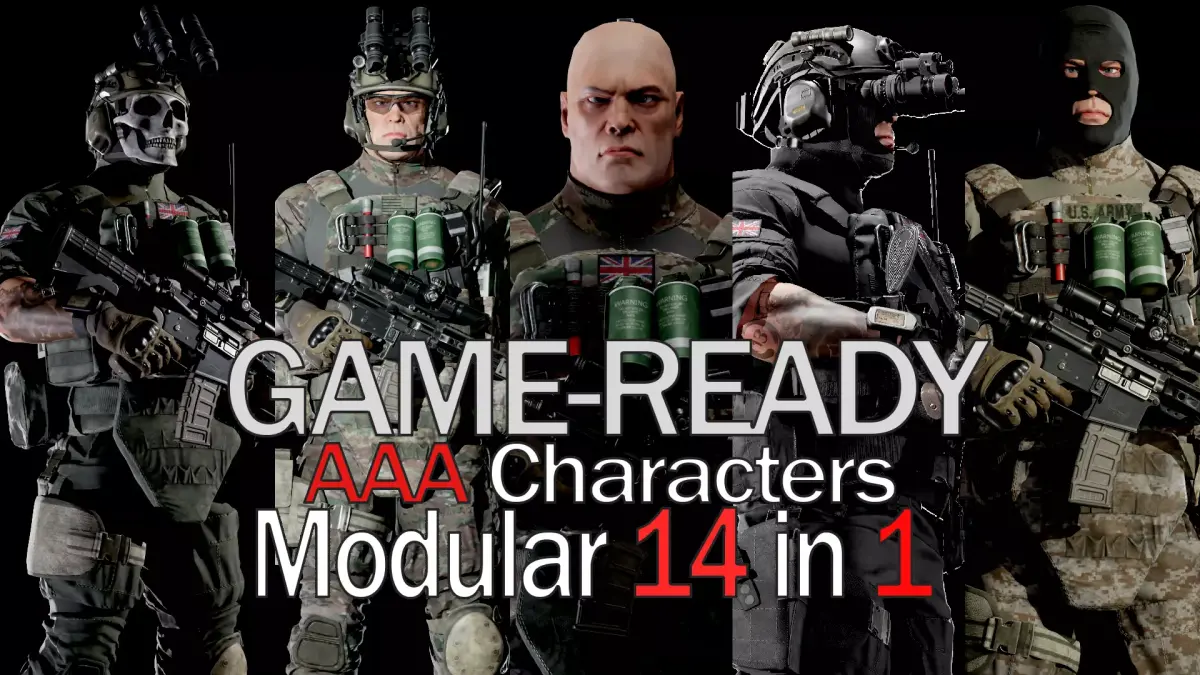 MODULAR SOLDIER PACK Low-poly 3D model