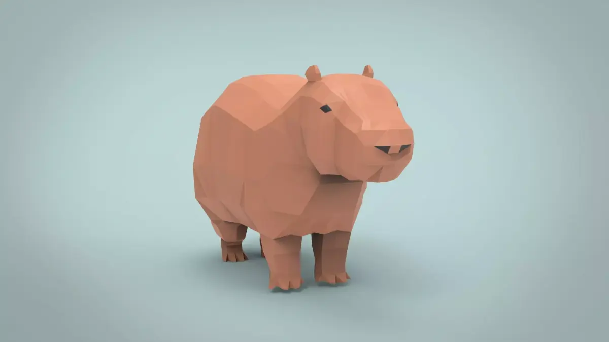 Low Poly Capybara Free low-poly 3D model