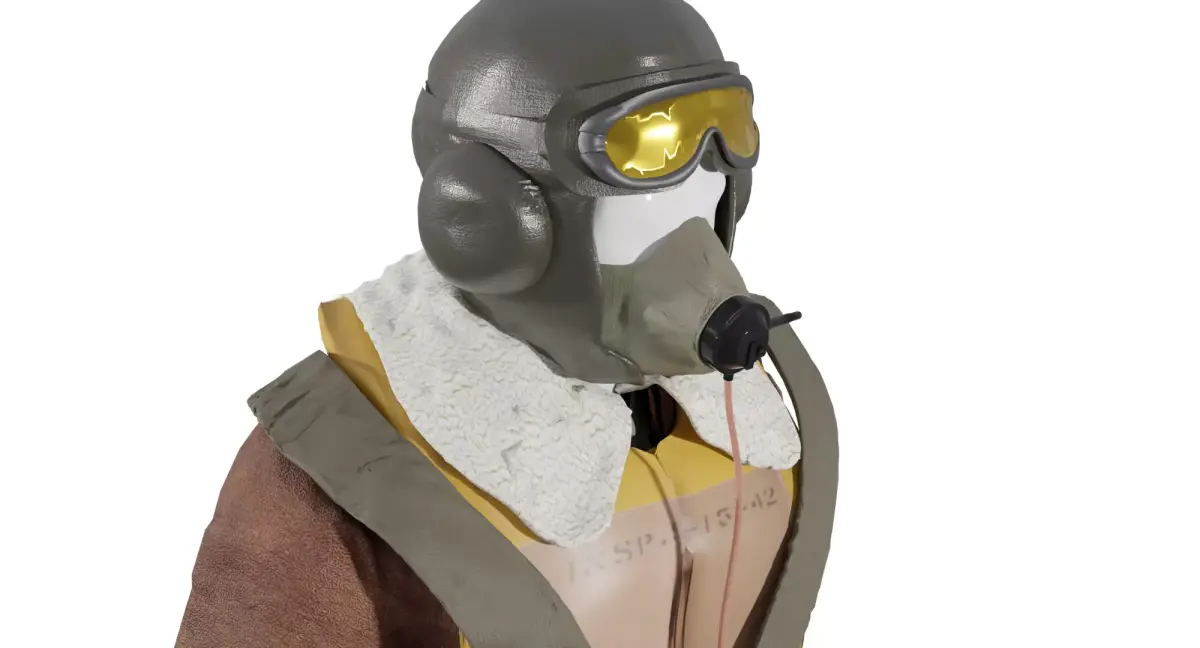 World War 2 Spitfire Pilot Low-poly 3D model