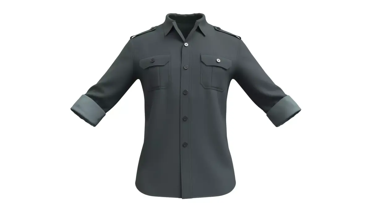 Military Shirt V2 - Marvelous Designer 3D model 3D model
