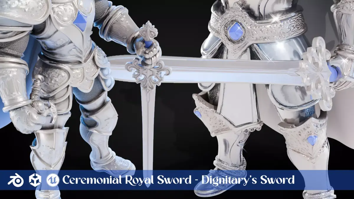 Stylized Sword - Ceremonial Royal Dignitarys - Game Ready 3D model