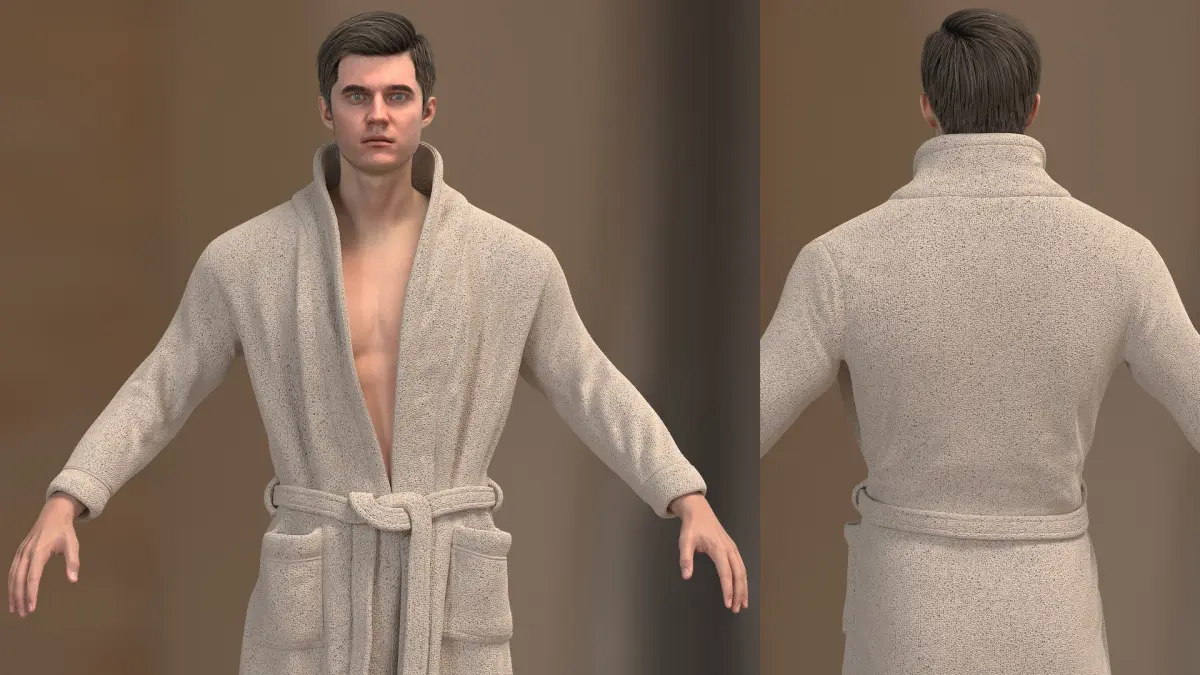 Man in Bathrobe 3D model