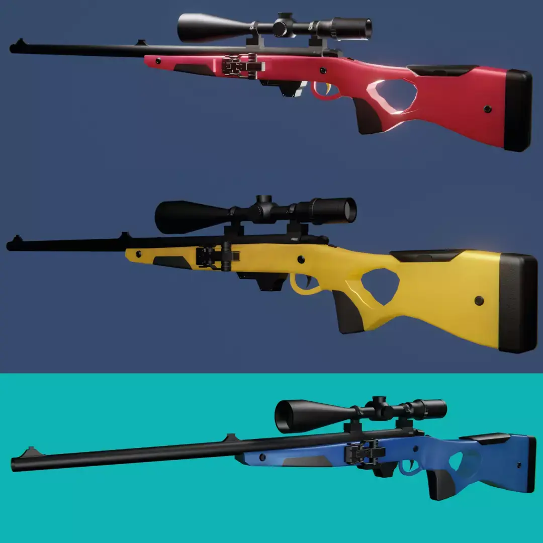 Super Pack 5 Guns 3D model