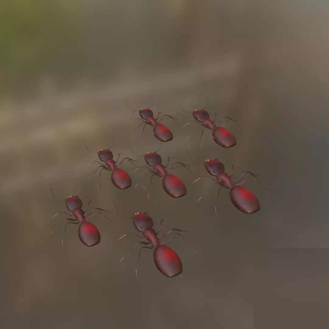 Low Poly Red Ant Low-poly 3D model