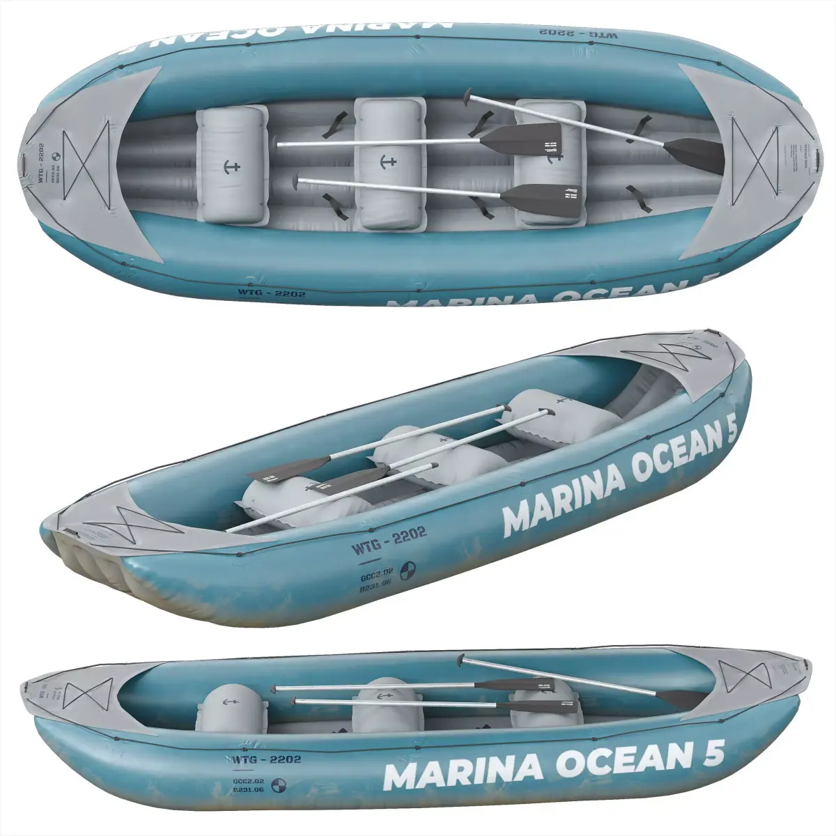 Inflatable Boat - Kayak Sevylor Tahiti HF K109 Style Low-poly 3D model