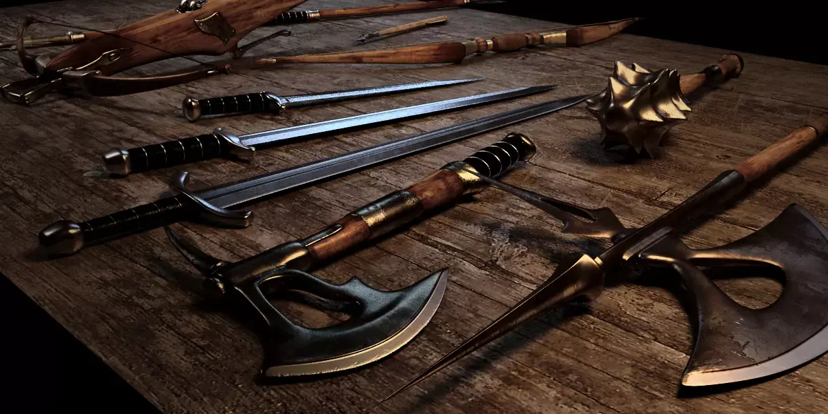 Medieval weapons pack Free low-poly 3D model