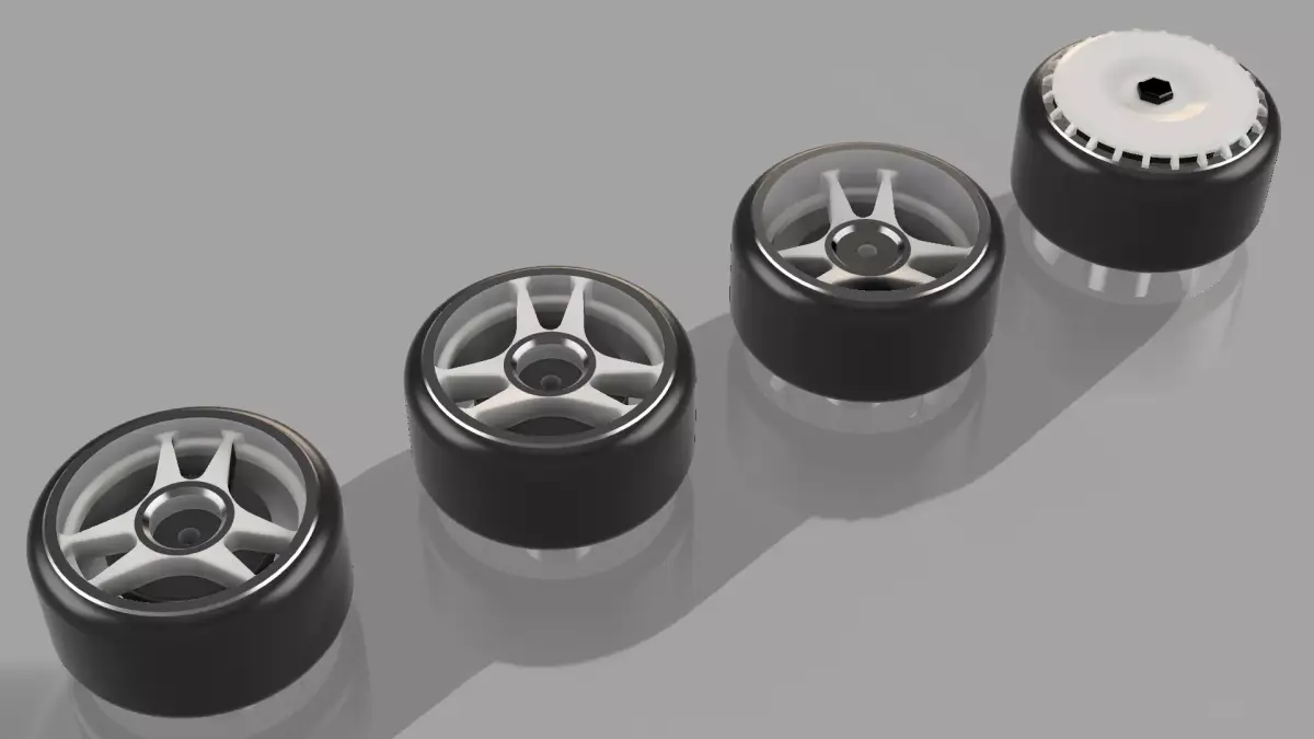 ROTIFORM 4 pack wheels in HW scale 3D print model