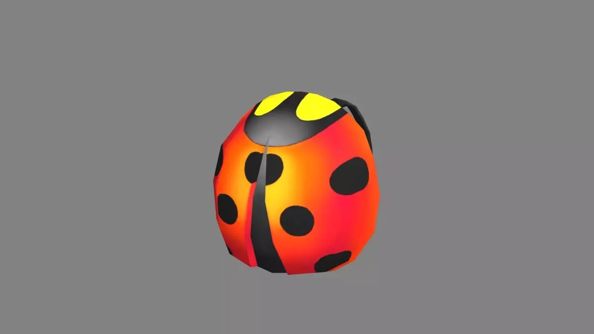 Cartoon children school bag - ladybug backpack Low-poly 3D model