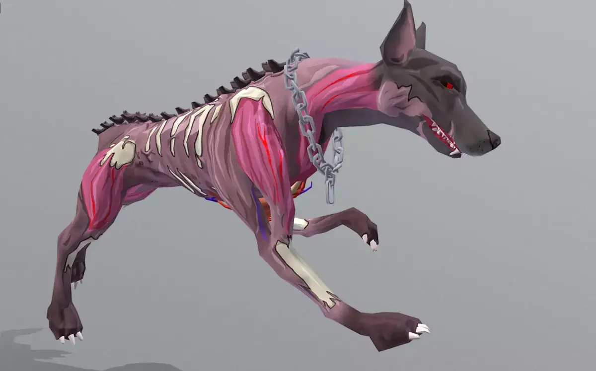 Hybrid Police Dog DoberMan Run Cycle 3D model