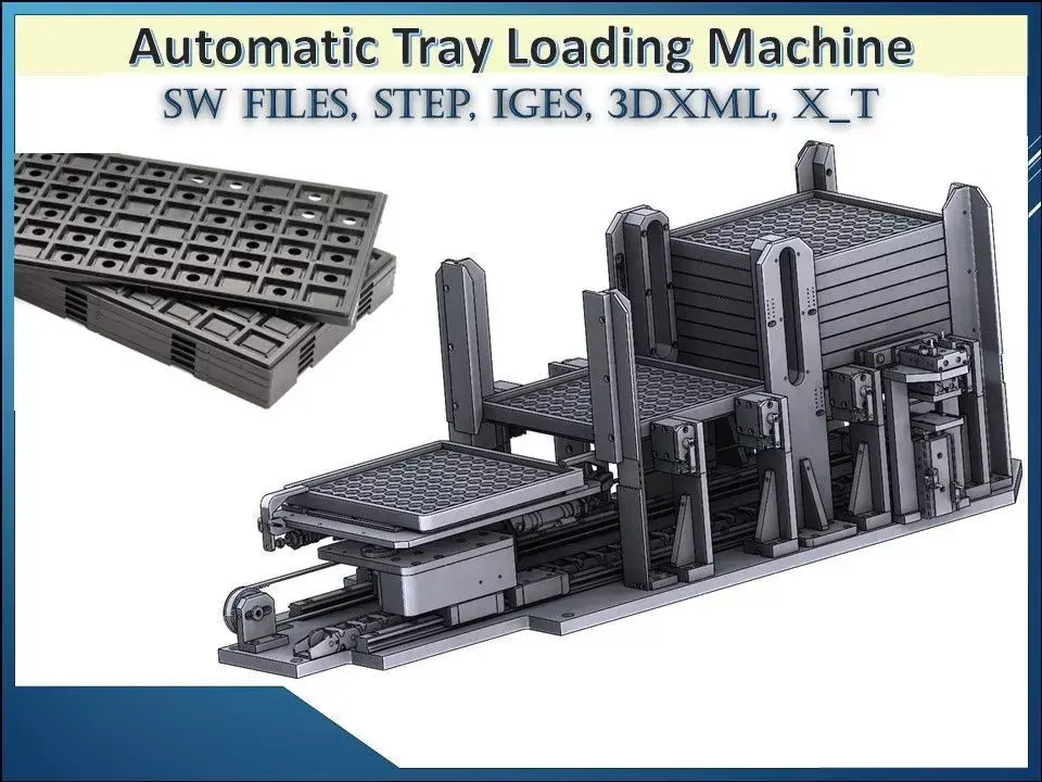 Industrial Tray Stacking and Handling Machine 3D CAD Model 3D model