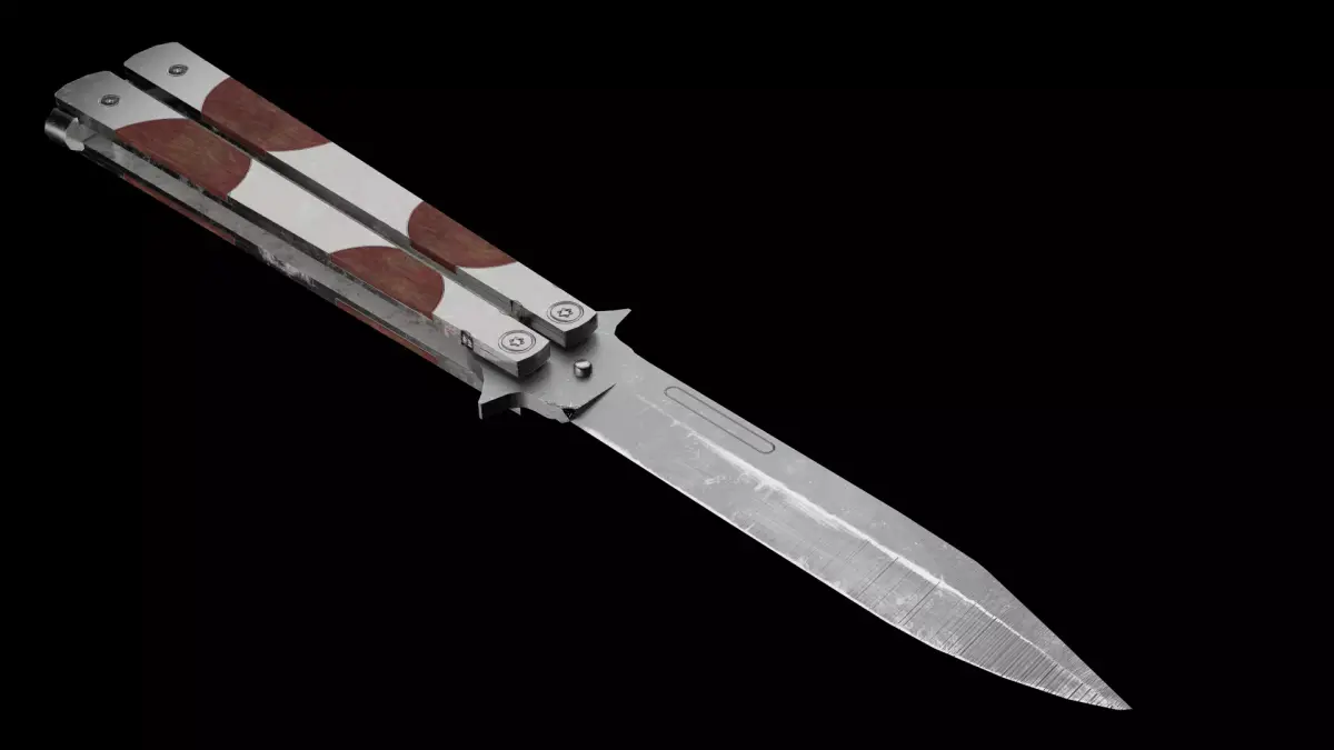 Butterfly knife low-poly 3d model Free low-poly 3D model