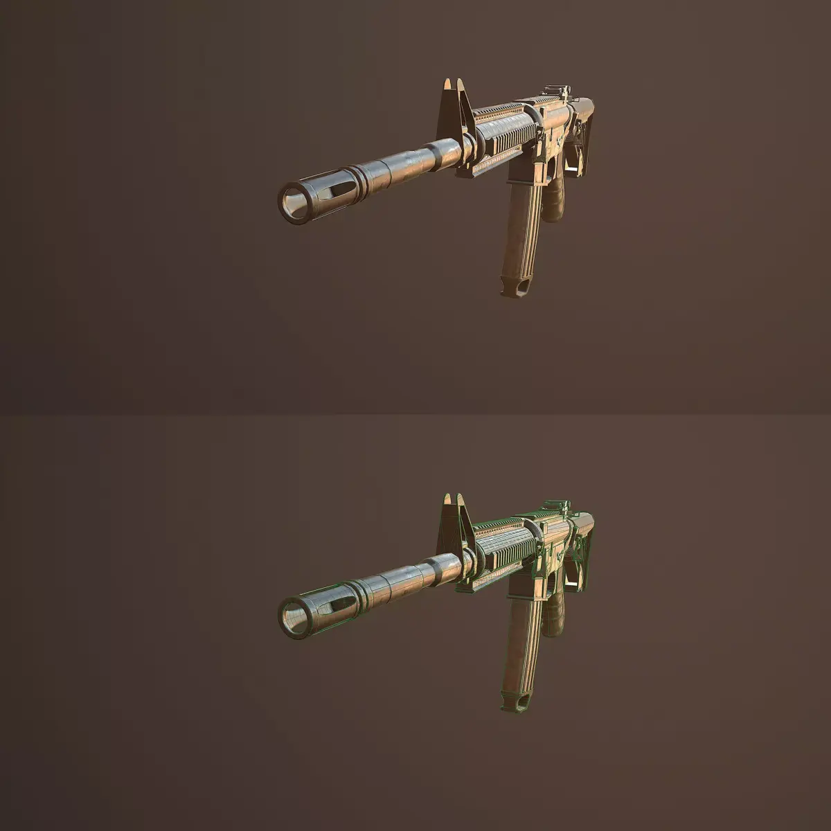 M4 carbine Low-poly 3D model 3