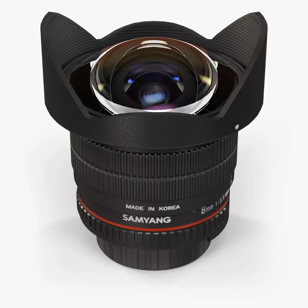 Samyang 8mm  f 3-5 AS IF UMC Fish-eye CS II AE Nikon F Lens Low-poly 3D model