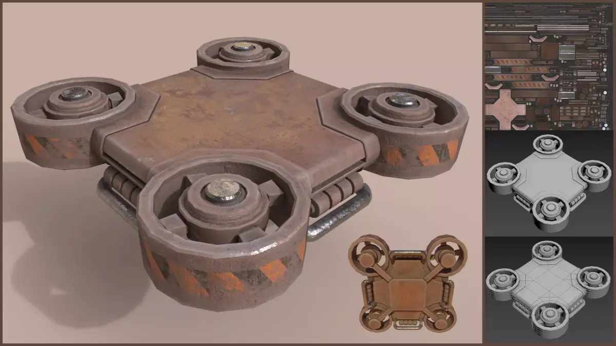 Stylized Flying Jump Pad Low-poly 3D model