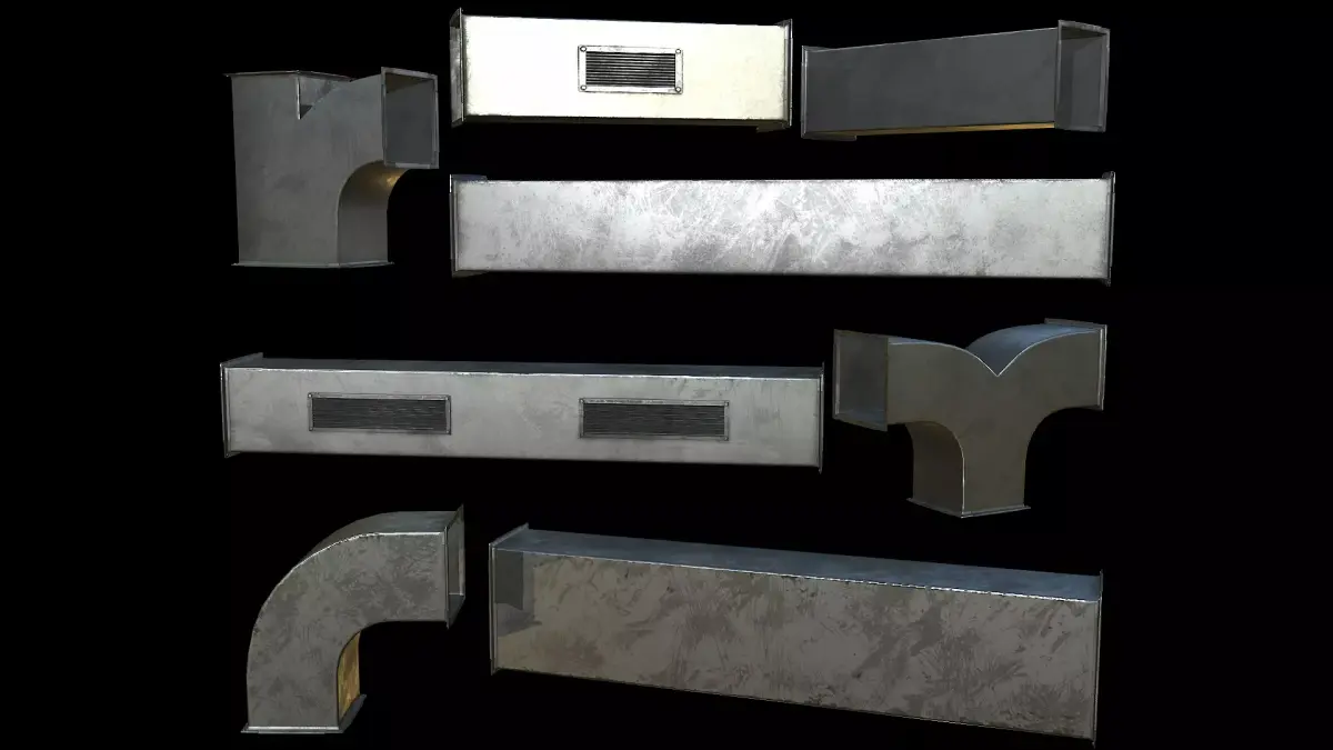 Ventilation Modular PBR 01 Low-poly 3D model