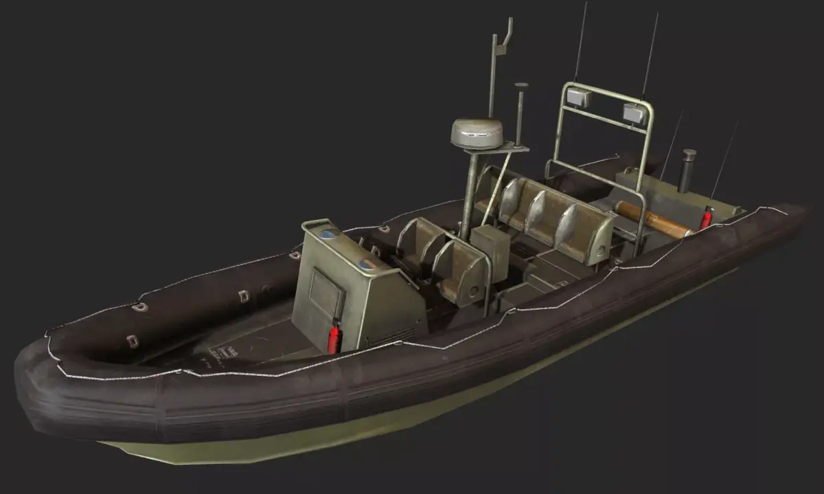Zodiac patrol boat Low-poly 3D model