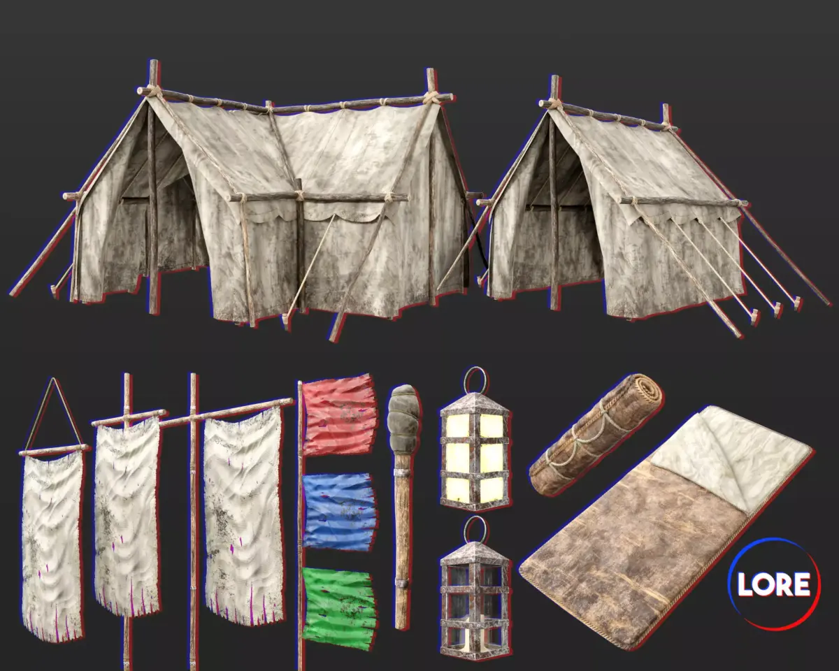 Medieval Collection Crude Campsite 3D Model Pack