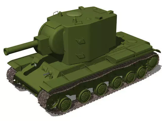 Soviet heavy tank KV-2 3D model