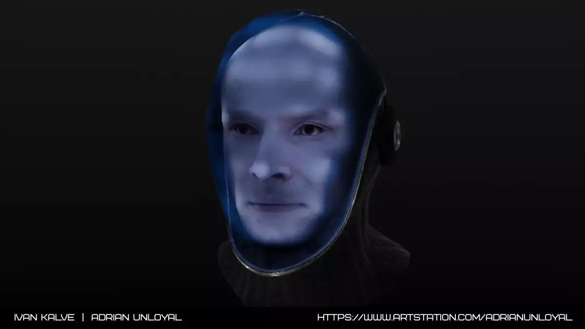 Sci-fi Deep-Dive Helmet Low-poly 3D model