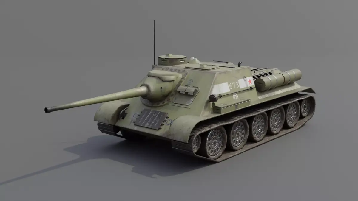 SU-85M Tank Destroyer Low-poly 3D model