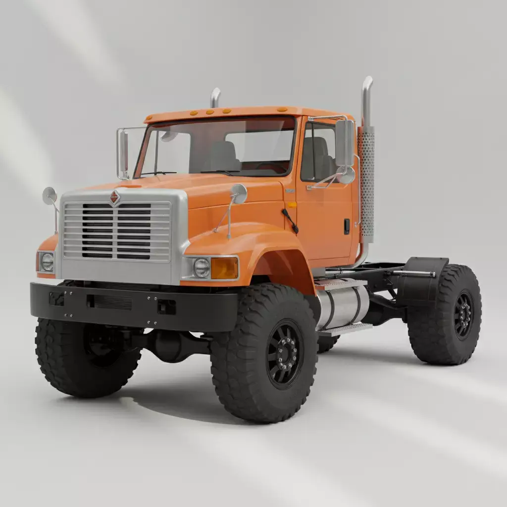 International Work star 7600 Day Cab  Low-Poly Truck 3D Model Low-poly 3D model