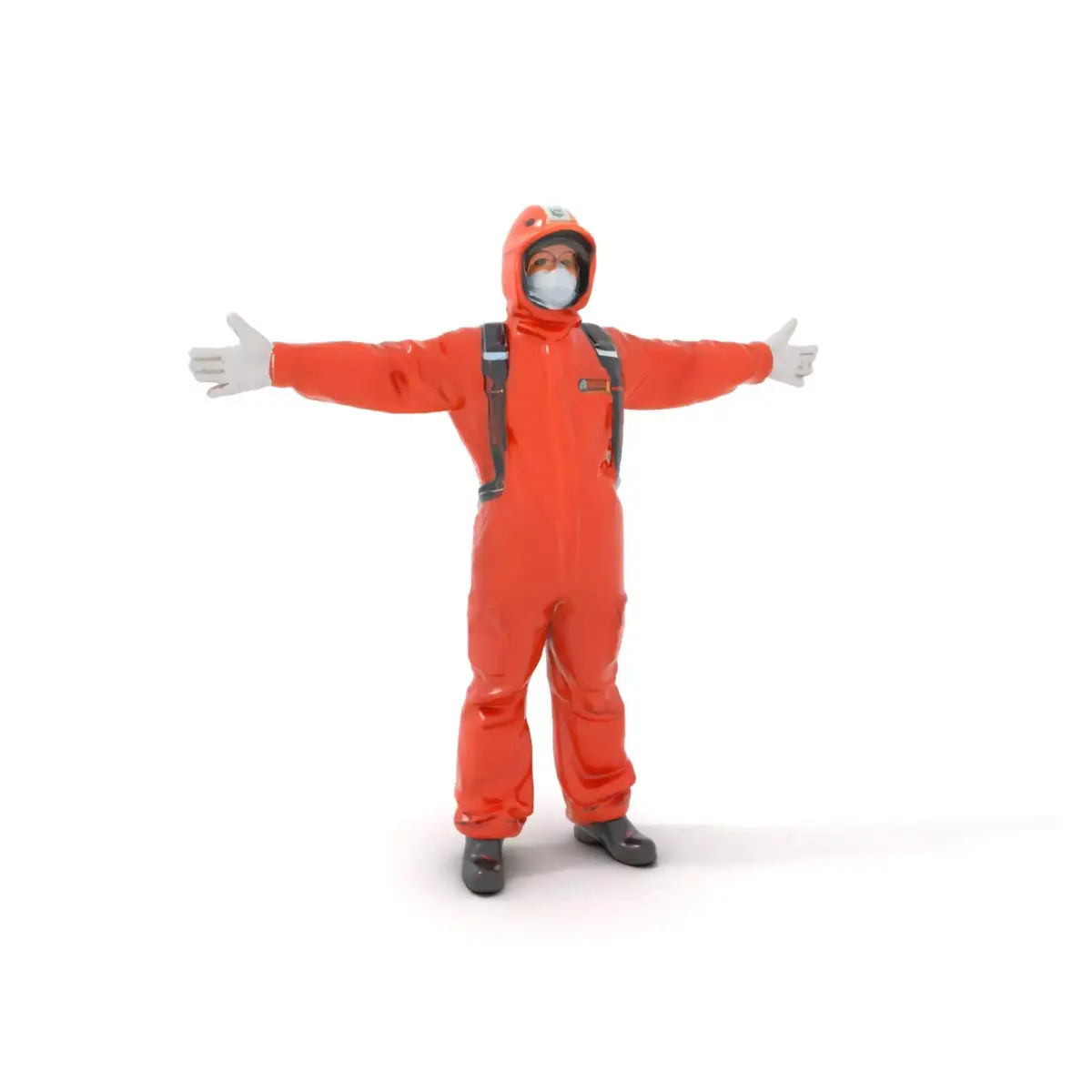 Safety Orange Jumpsuit model pack Low-poly 3D model