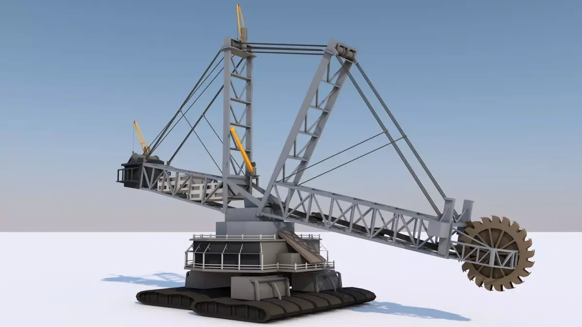 Mining Multi Bucket Wheel Excavator  Low-poly 3D model