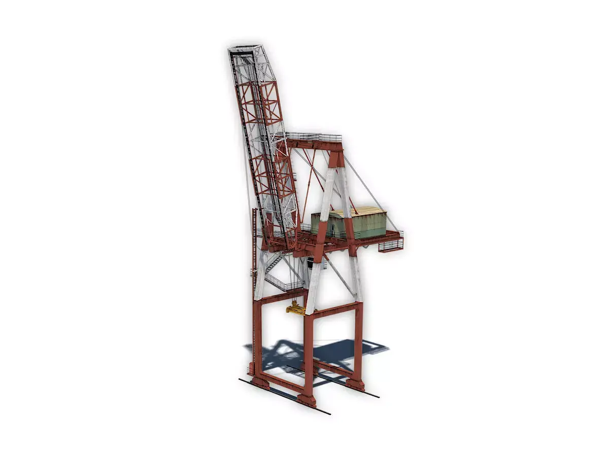 Port Container Crane Low-poly 3D model get