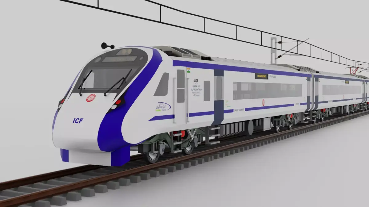 Train 18 Vande Bharat Express in Blue and White Livery 3D model